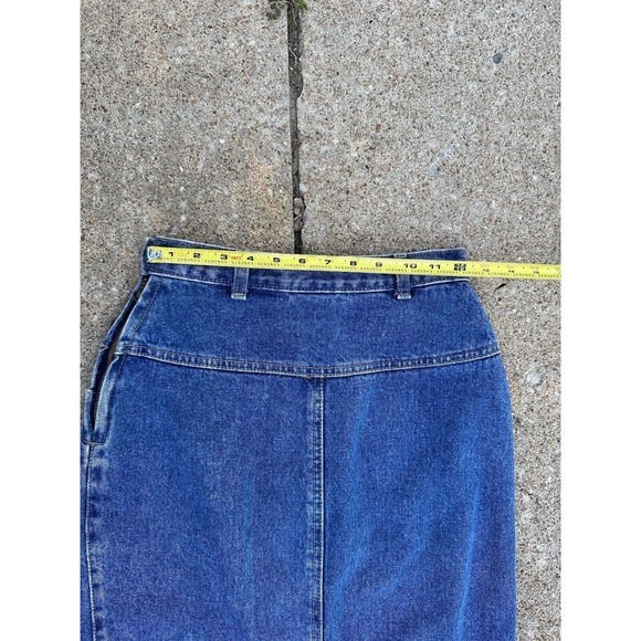 Vintage Zena Womens Jean‎ Skirt Size 3 Acid Washed Front Button Jean Skirt USA - Picture 16 of 16